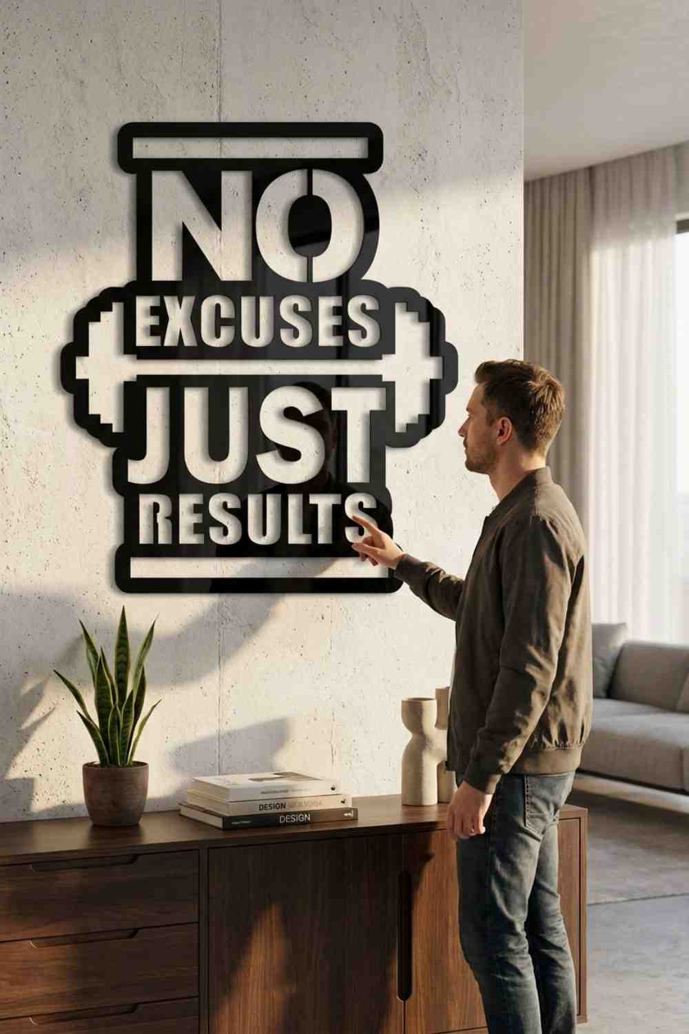 No excuses just results - Cuadro decorativo | Cortayrecorta.es