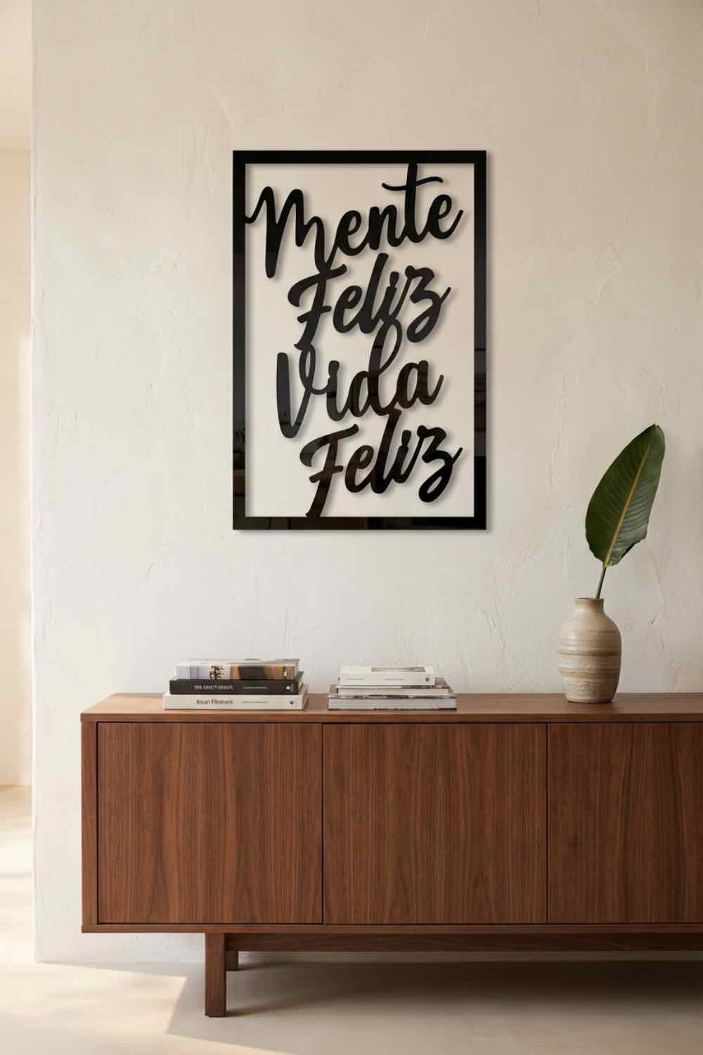 Mente feliz, vida feliz - Cuadro decorativo | Cortayrecorta.es