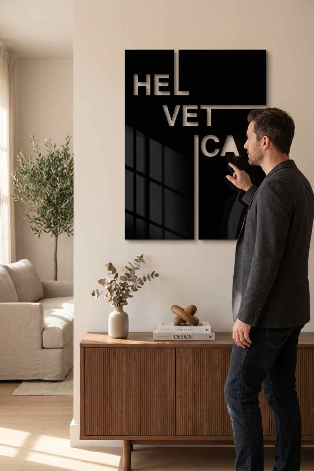 Helvética - Cuadro decorativo | Cortayrecorta.es