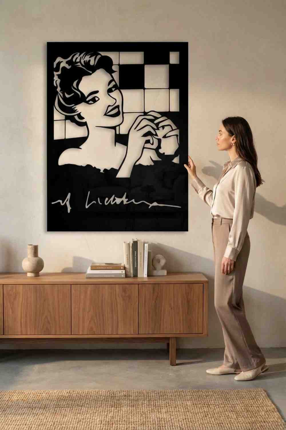 Chica En La Bañera - Lichtenstein - Cuadro decorativo | Cortayrecorta.es
