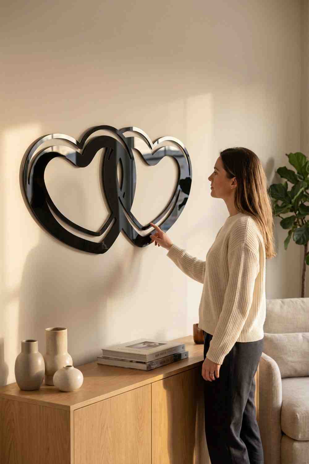 Corazones enlazados - Cuadro decorativo | Cortayrecorta.es