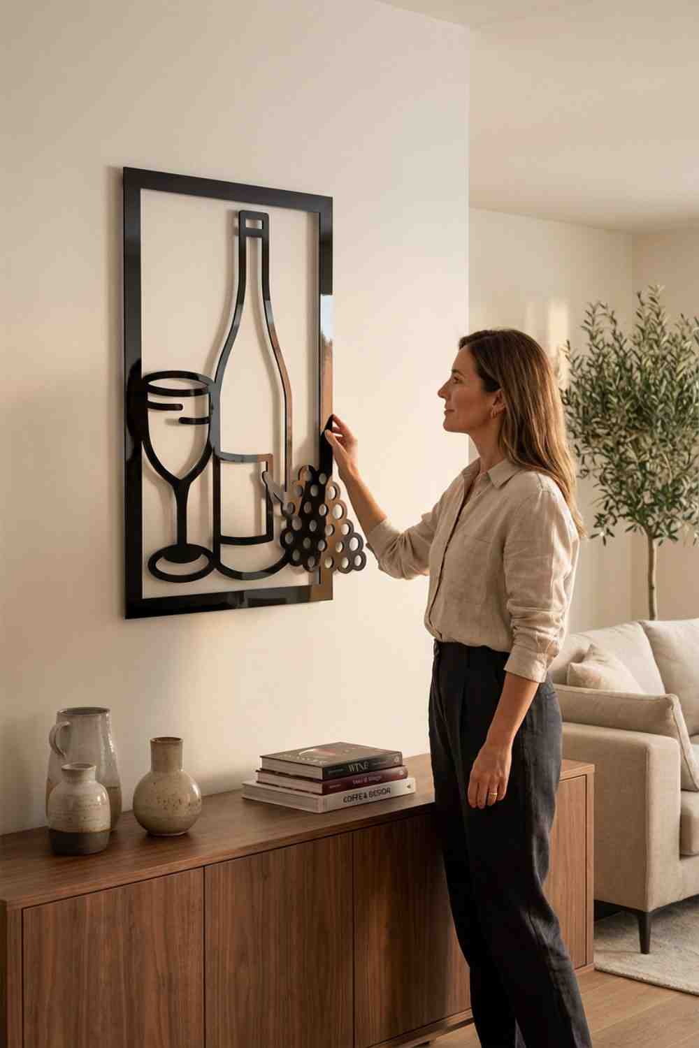 Vino Y Uvas - Cuadro decorativo | Cortayrecorta.es