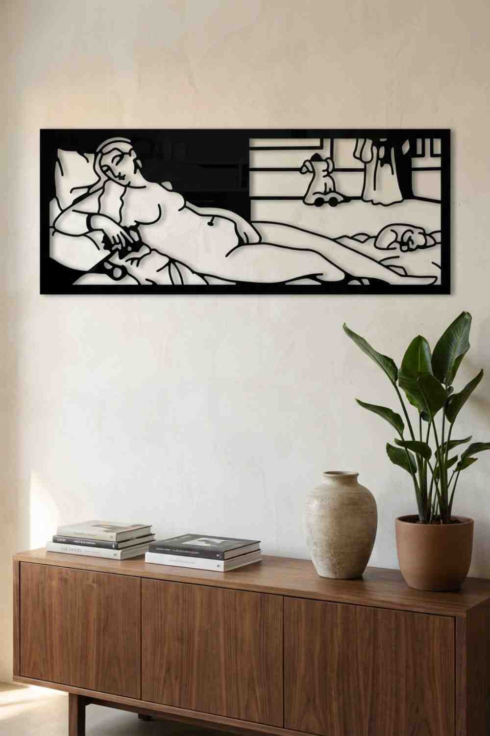 La Venus De Urbino (1538) – Tiziano Vecellio Panorámico - Cuadro decorativo | Cortayrecorta.es