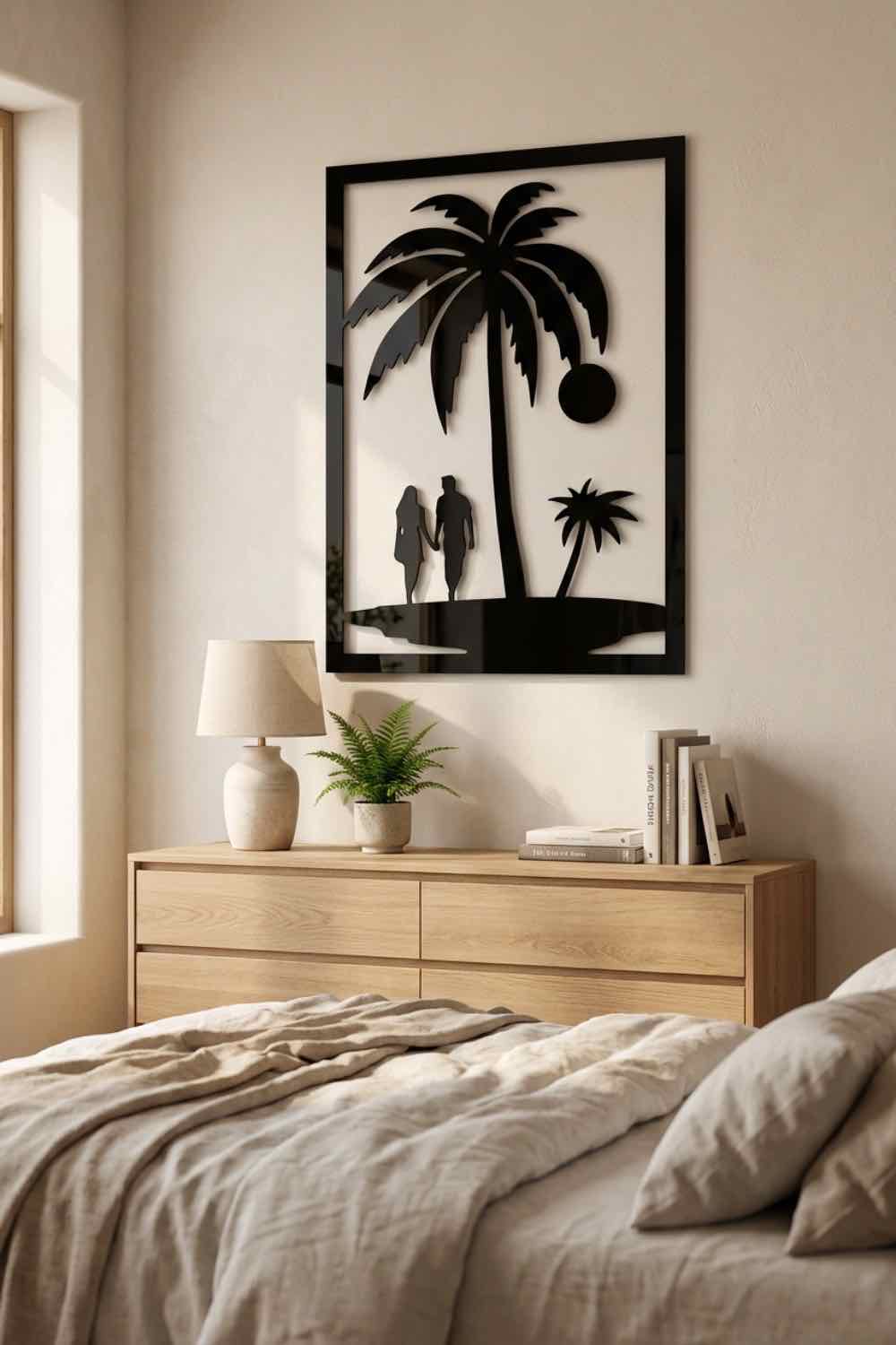 Caminando en la playa - Cuadro decorativo | Cortayrecorta.es
