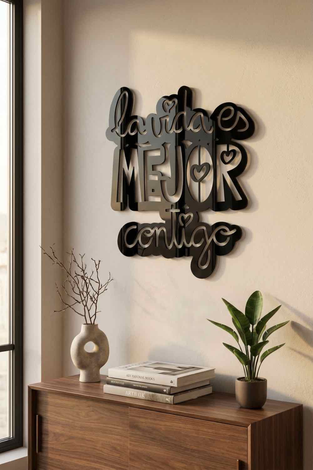 La Vida Es Mejor Contigo - Cuadro decorativo | Cortayrecorta.es