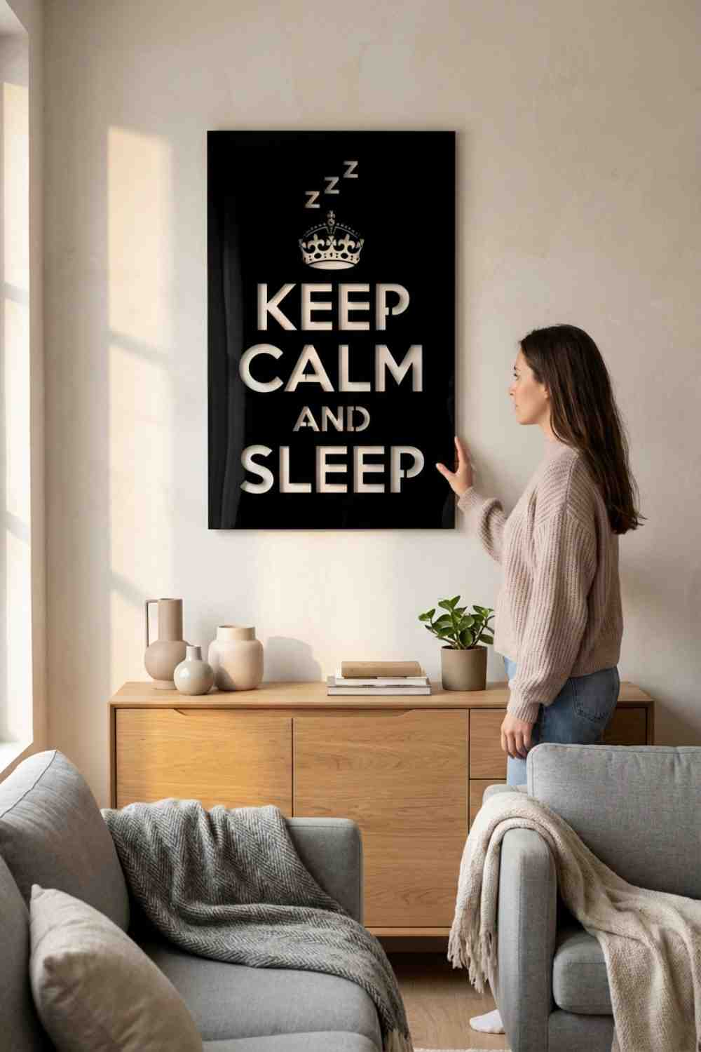 Keep Calm And Sleep - Cuadro decorativo | Cortayrecorta.es
