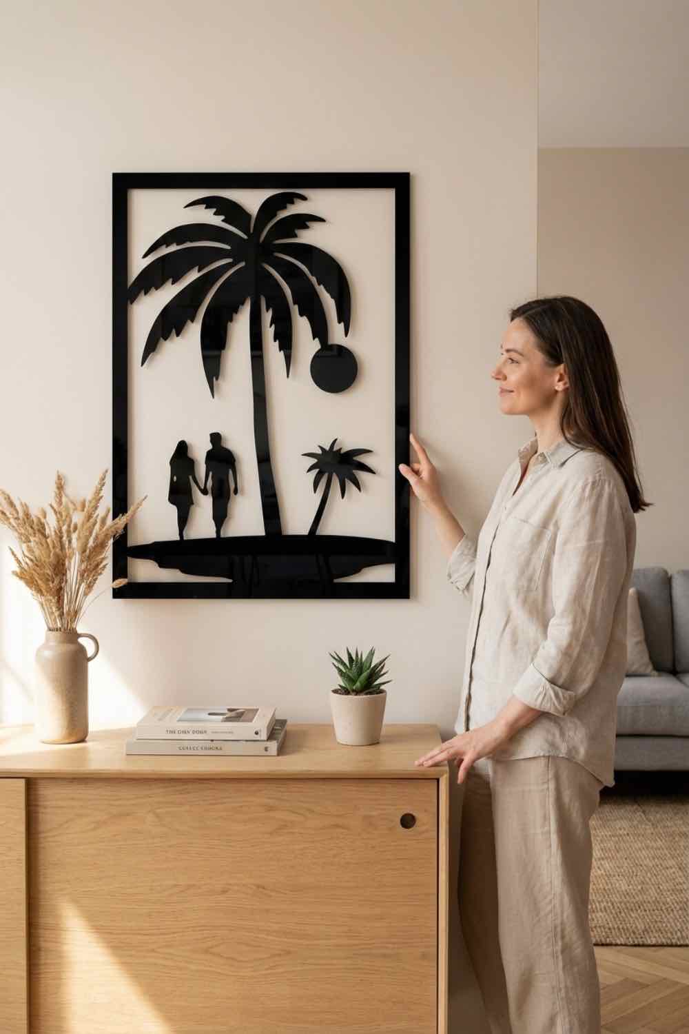 Caminando en la playa - Cuadro decorativo | Cortayrecorta.es