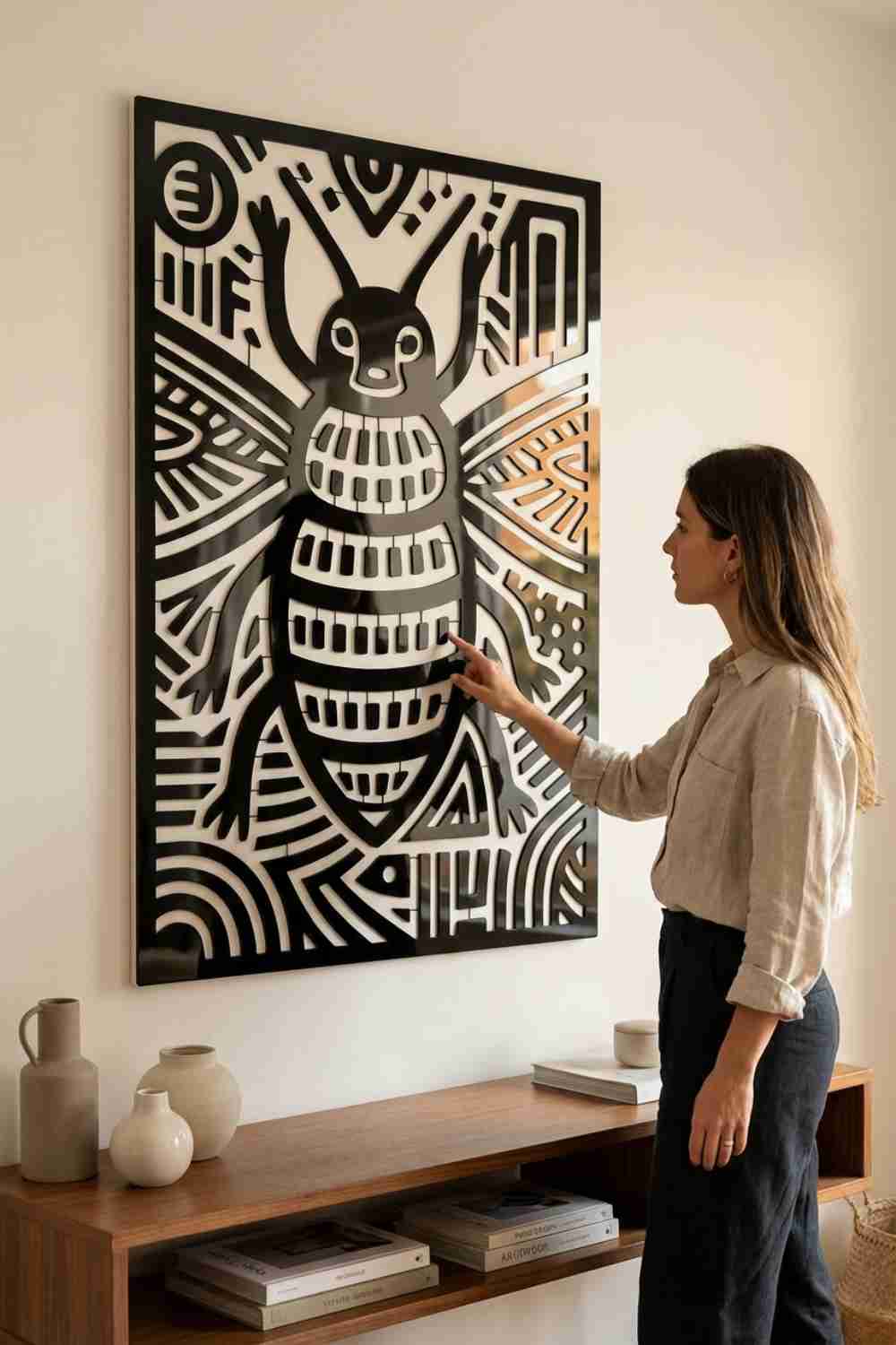 Abeja Tribal - Cuadro decorativo | Cortayrecorta.es