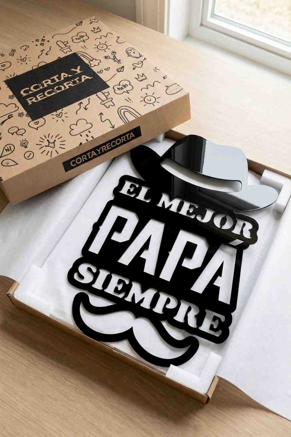 El Mejor Papá Siempre - Cuadro decorativo | Cortayrecorta.es
