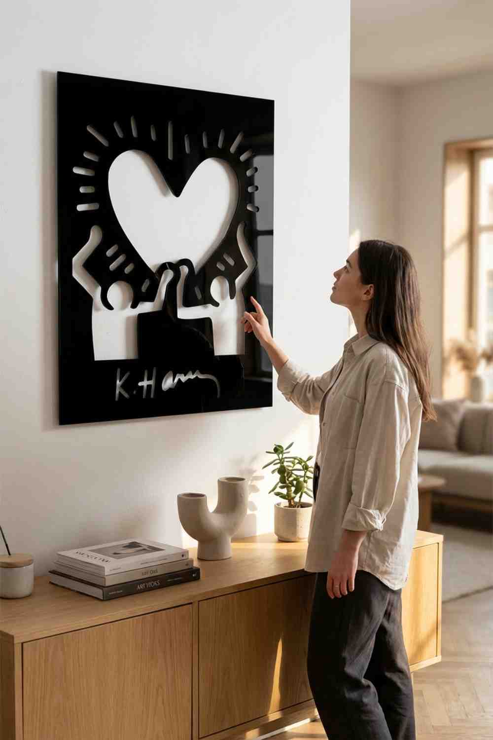 Keith Haring Corazon - Cuadro decorativo | Cortayrecorta.es