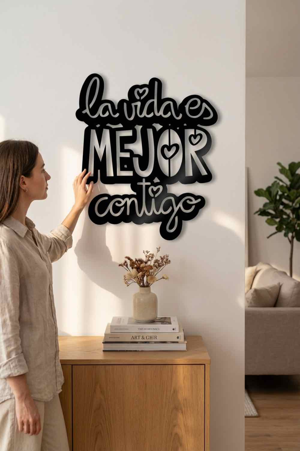 La Vida Es Mejor Contigo - Cuadro decorativo | Cortayrecorta.es