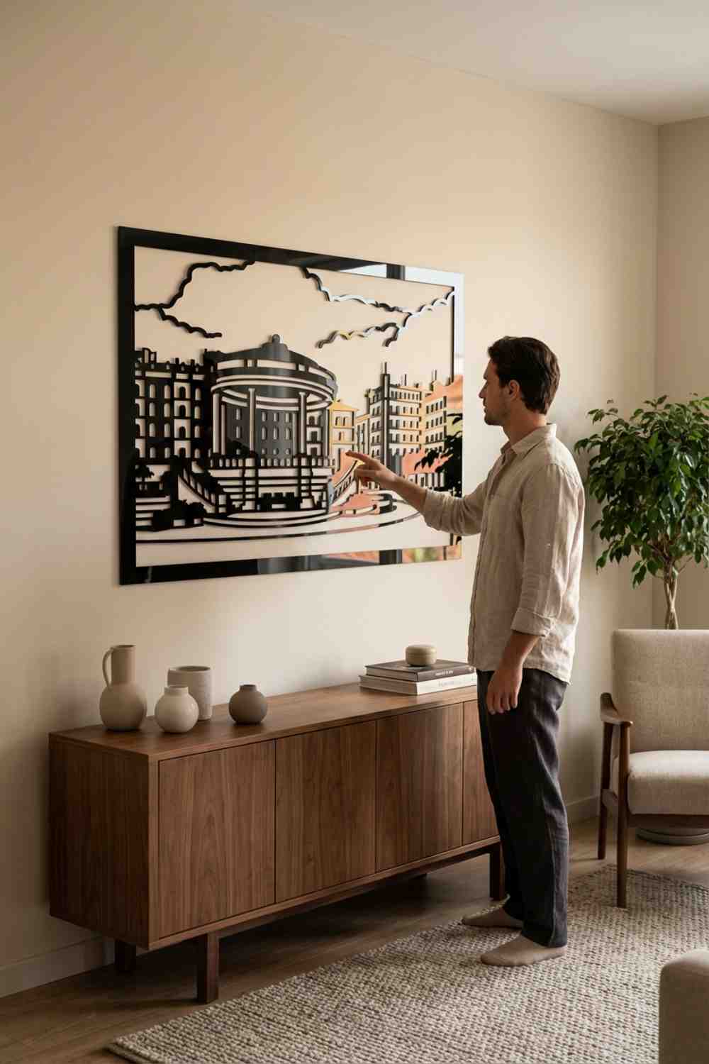 Pamplona, Plaza Del Castillo - Cuadro decorativo | Cortayrecorta.es