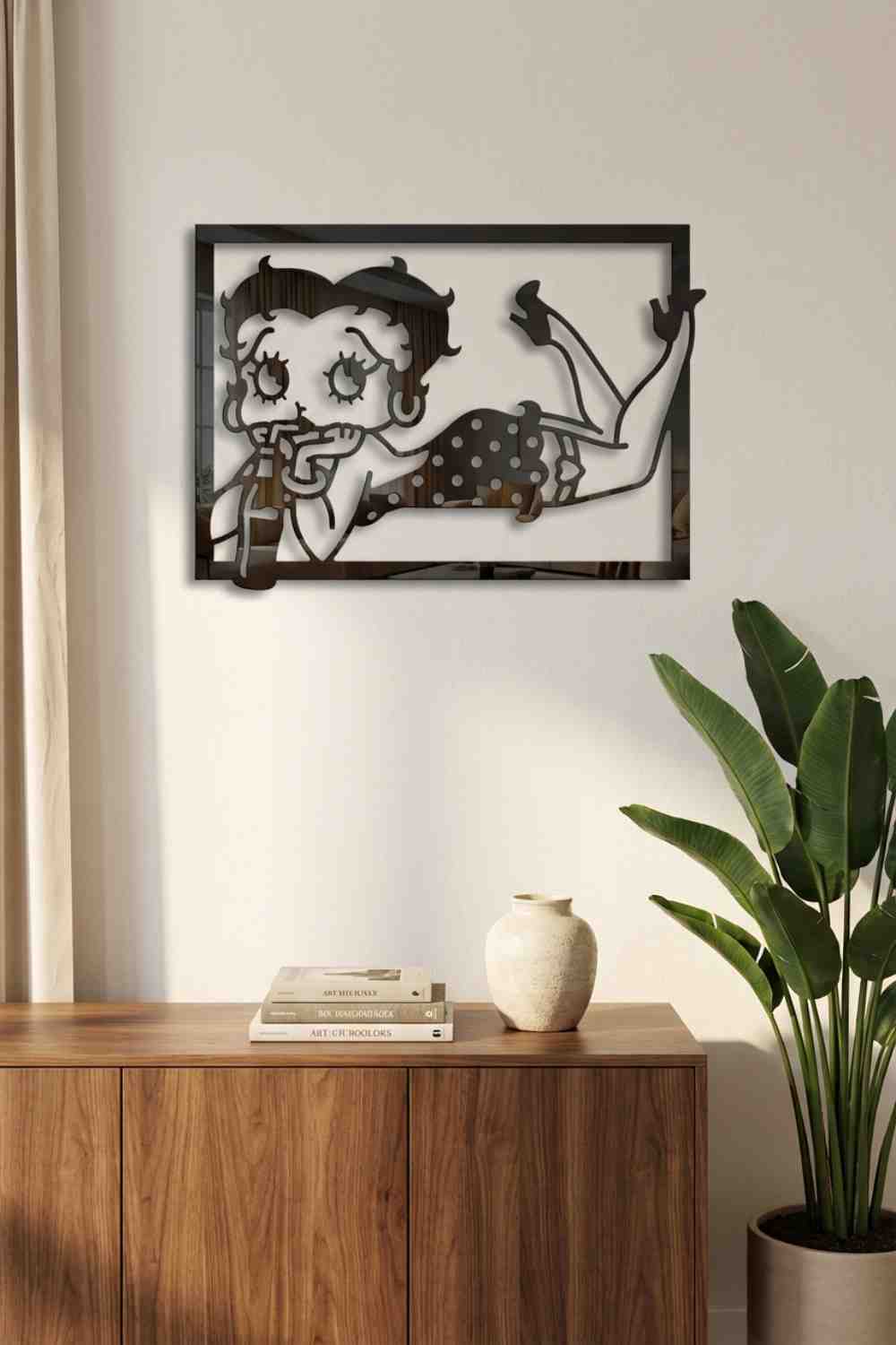 Betty Boop tomando refresco - Cuadro decorativo | Cortayrecorta.es