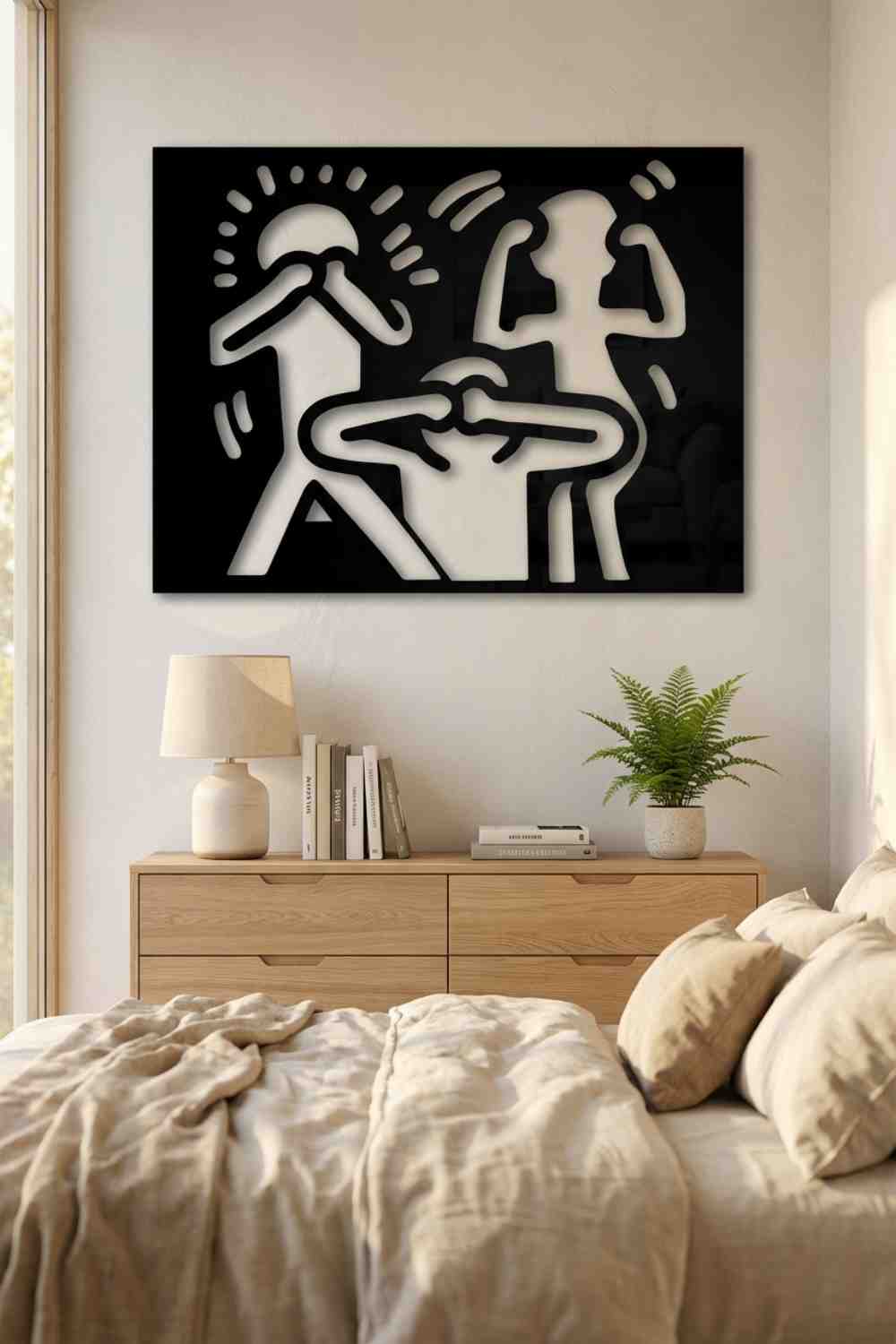Ni Sé, Ni Veo Ni Oigo, Keith Haring. - Cuadro decorativo | Cortayrecorta.es