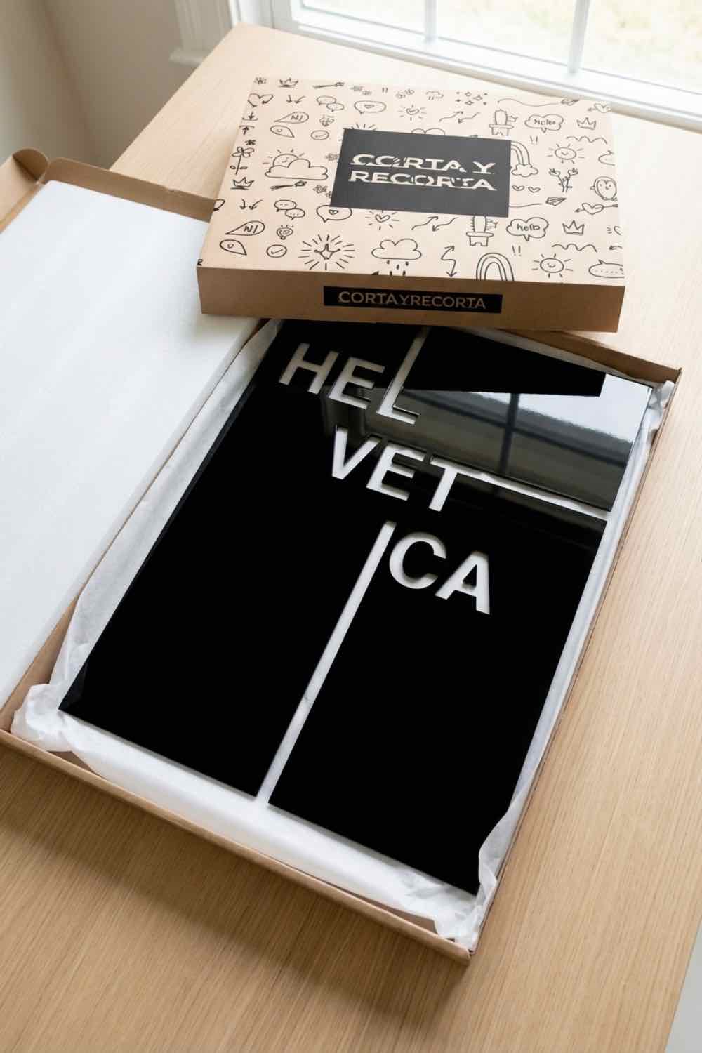 Helvética - Cuadro decorativo | Cortayrecorta.es