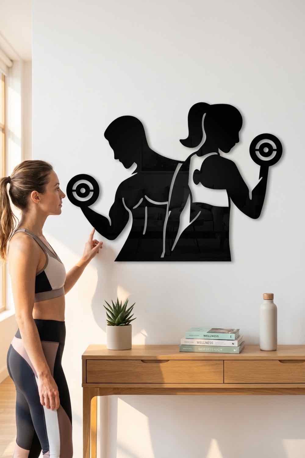 Pareja fitness - Cuadro decorativo | Cortayrecorta.es