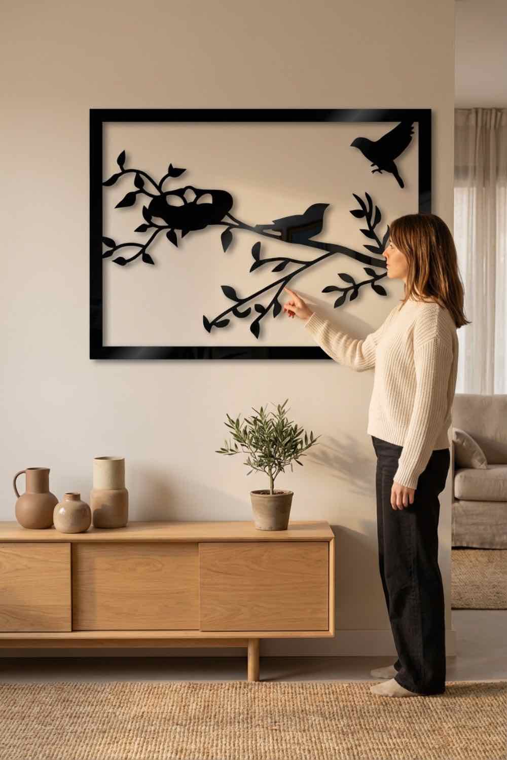 Aves En Su Nido - Cuadro decorativo | Cortayrecorta.es