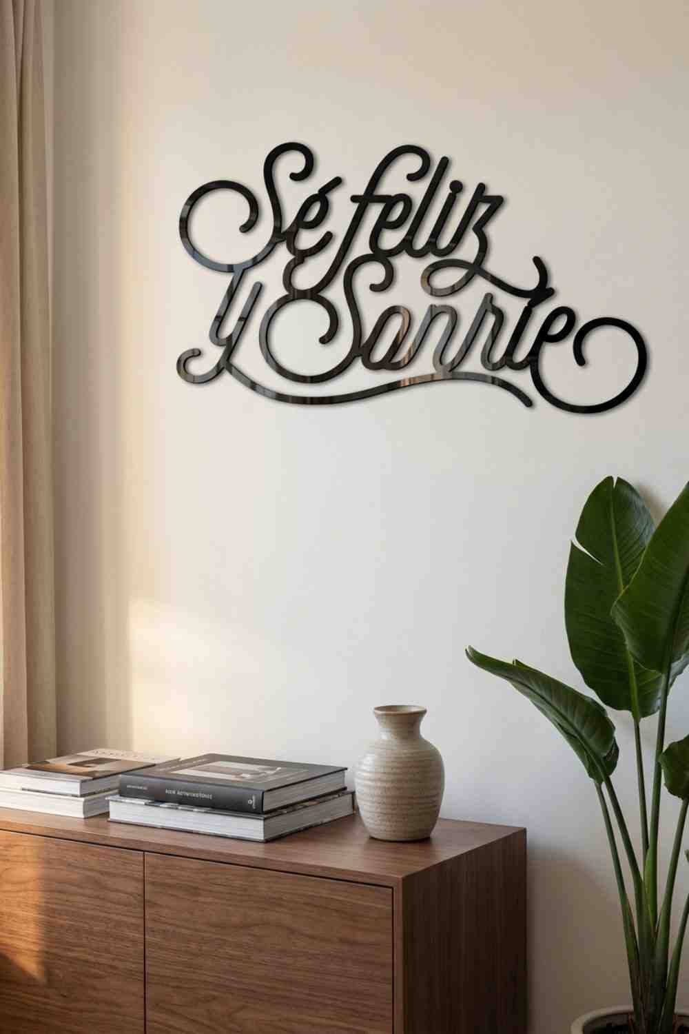 Sé feliz y sonríe - Cuadro decorativo | Cortayrecorta.es