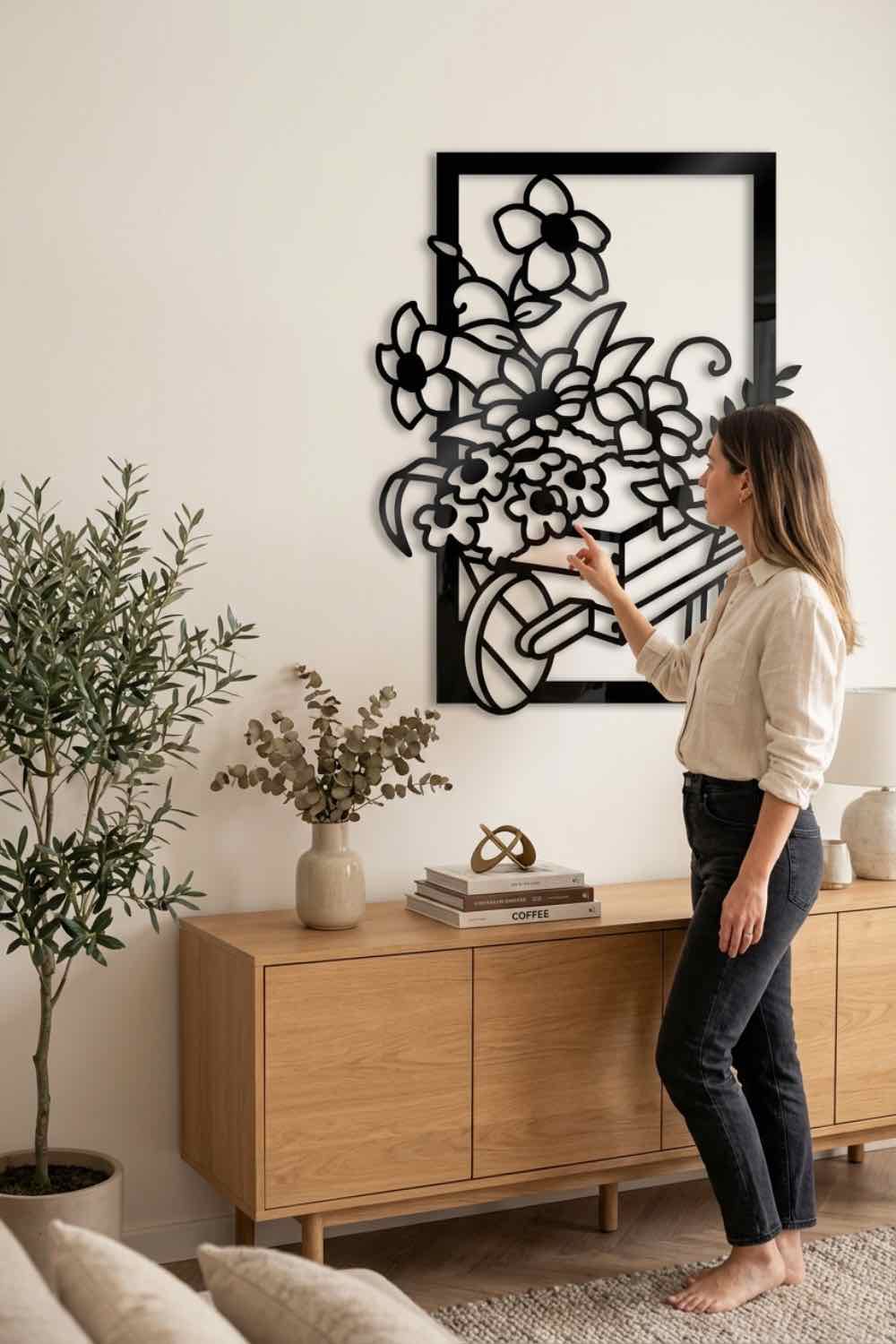 Carretilla Con Flores - Cuadro decorativo | Cortayrecorta.es