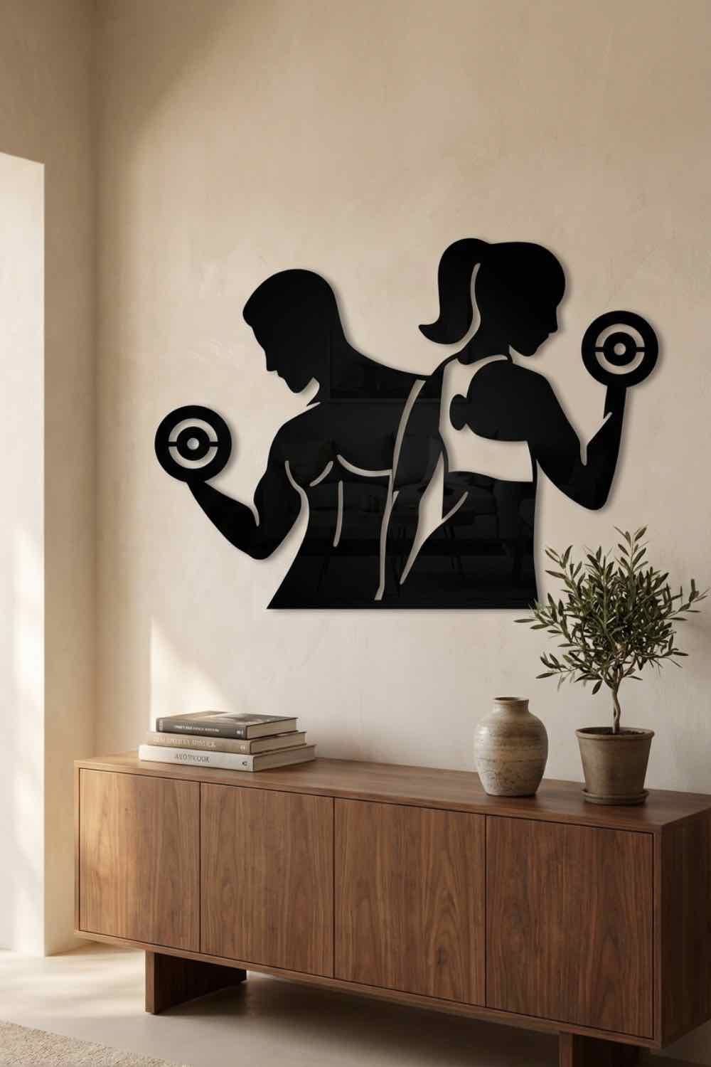 Pareja fitness - Cuadro decorativo | Cortayrecorta.es