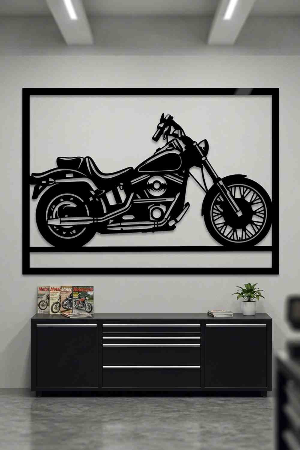 Harley-Davidson Softail de 1984 con motor Evolution - Cuadro decorativo | Cortayrecorta.es