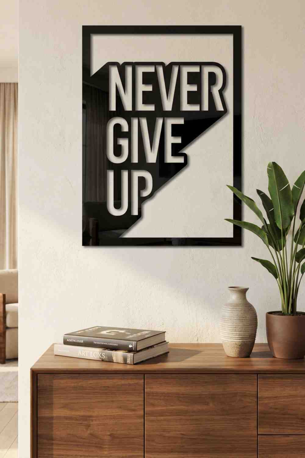 Never give up - Cuadro decorativo | Cortayrecorta.es