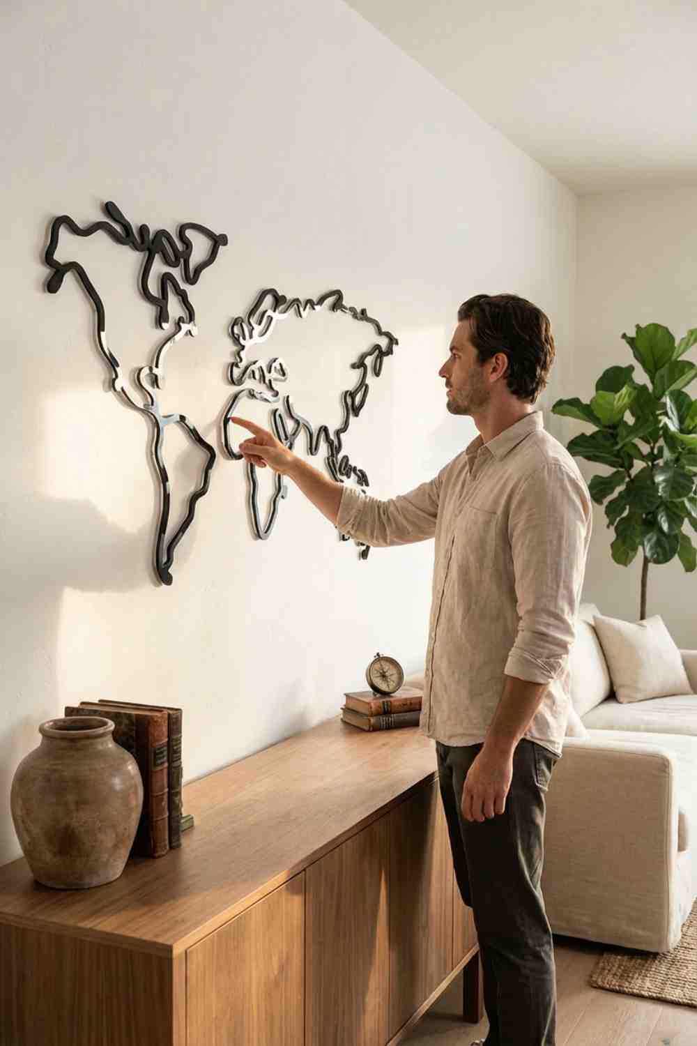 Mapa Slim - Cuadro decorativo | Cortayrecorta.es