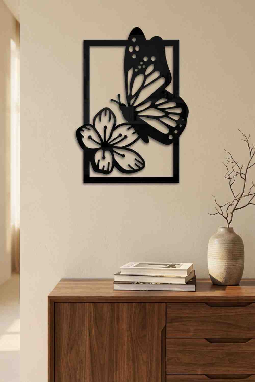 Mariposa Posando En La Flor - Cuadro decorativo | Cortayrecorta.es
