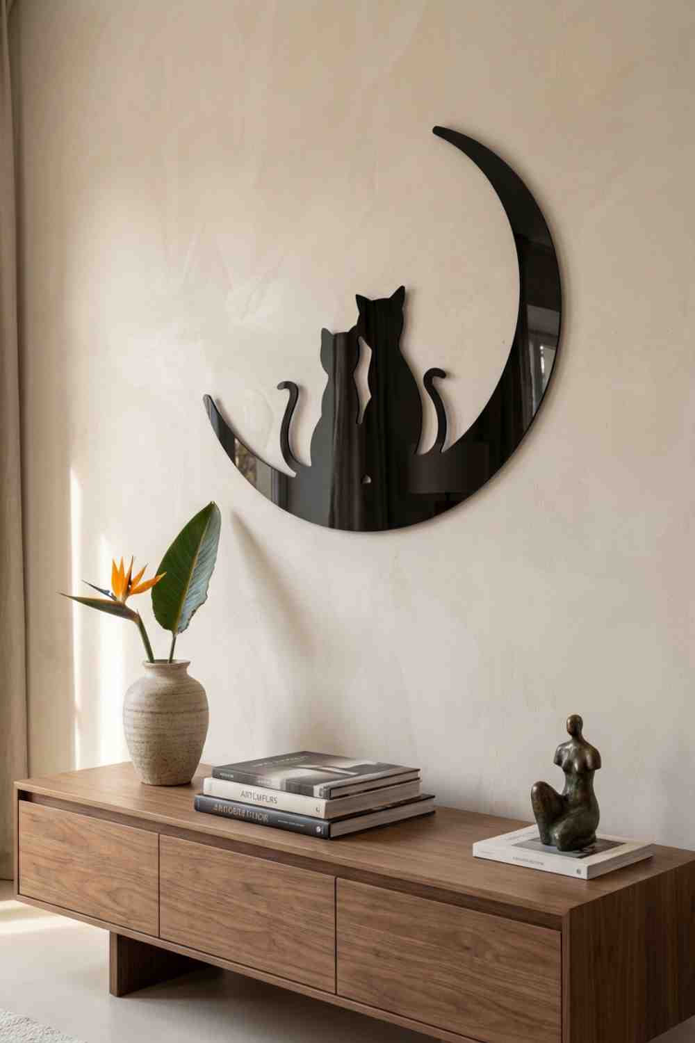 Gatos en la luna - Cuadro decorativo | Cortayrecorta.es