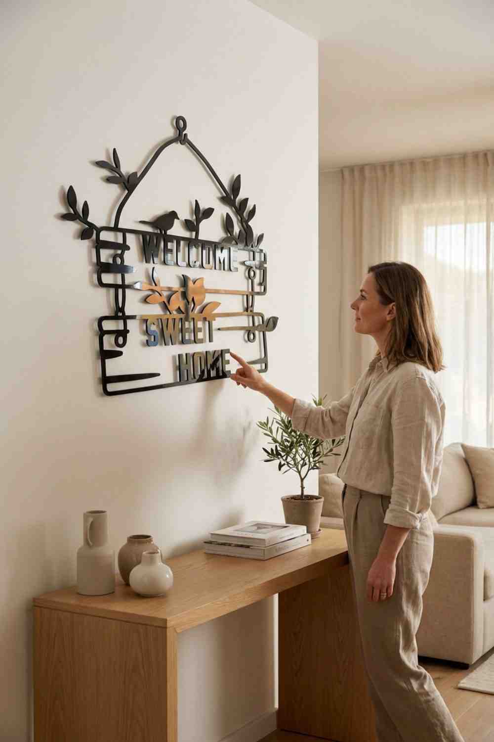 Welcome Sweet Home - Cuadro decorativo | Cortayrecorta.es