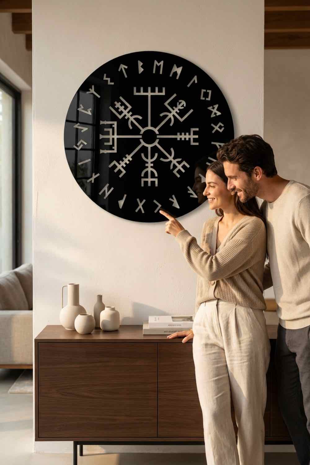 Vegvisir vikingo - Cuadro decorativo | Cortayrecorta.es