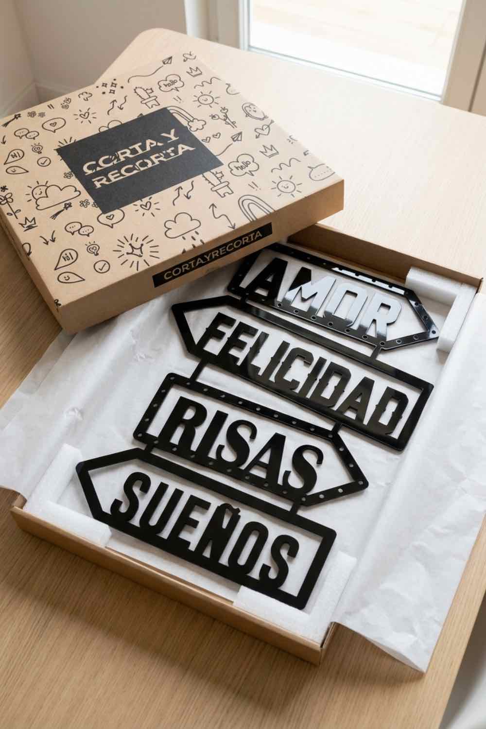 Amor Felicidad Risas Sueños - Cuadro decorativo | Cortayrecorta.es