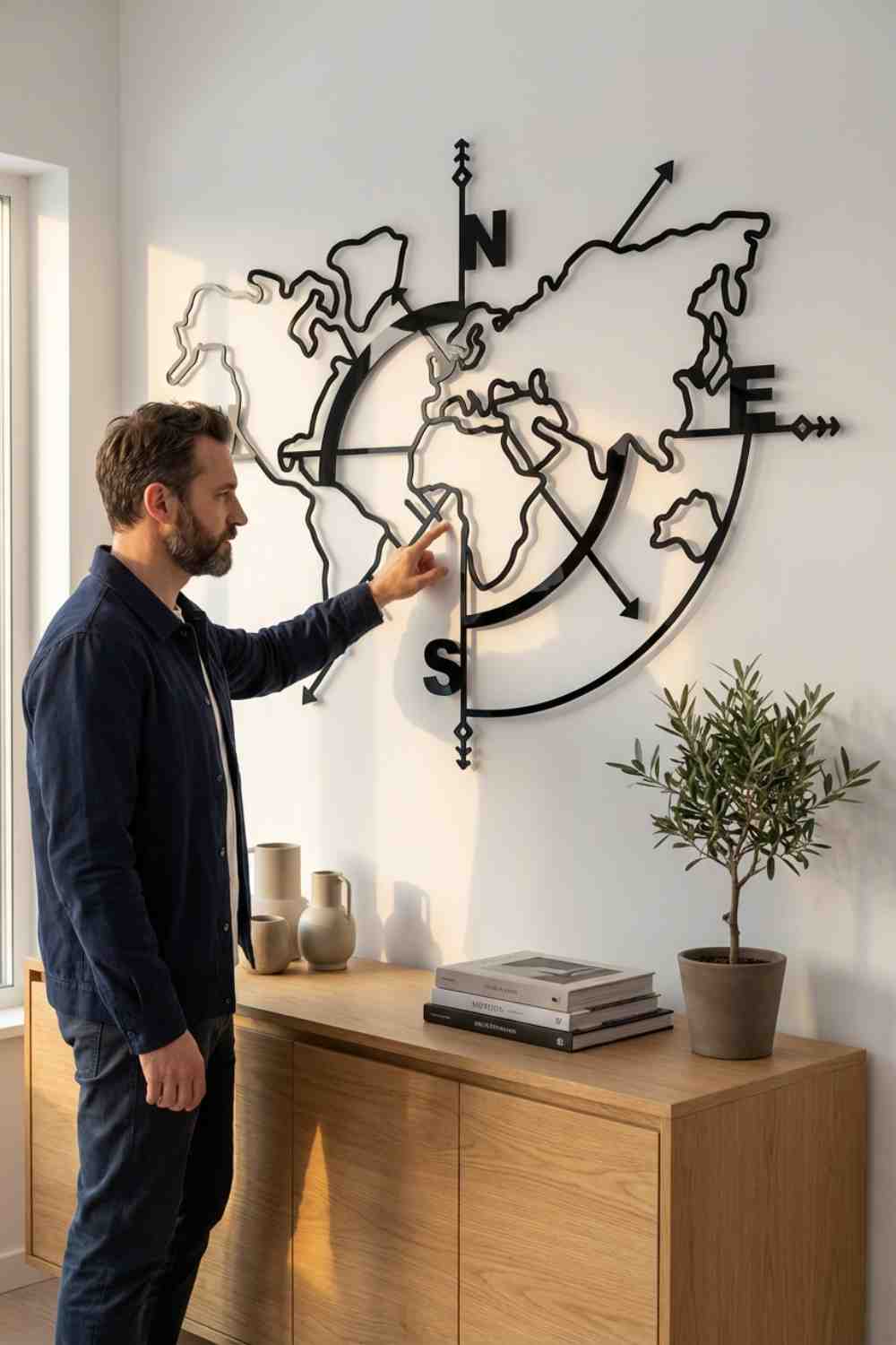 Mapa Mundi - Cuadro decorativo | Cortayrecorta.es
