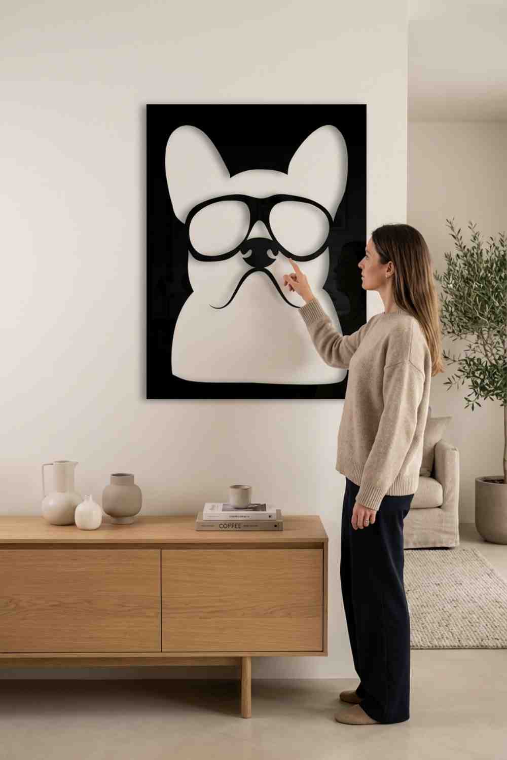 I ❤️ Bulldog - Cuadro decorativo | Cortayrecorta.es