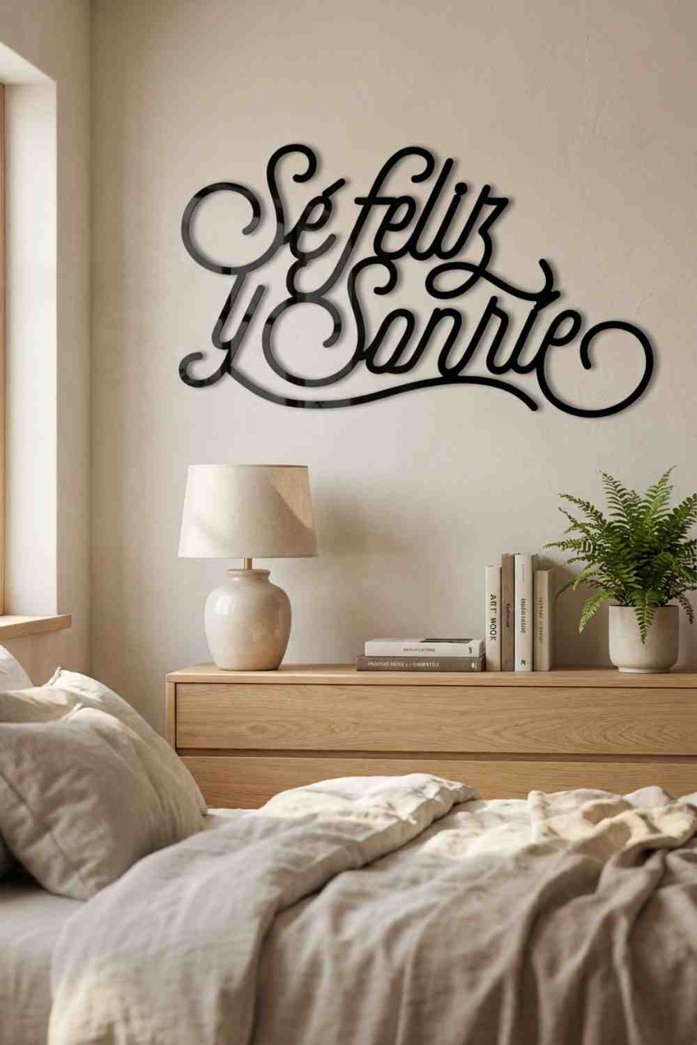 Sé feliz y sonríe - Cuadro decorativo | Cortayrecorta.es