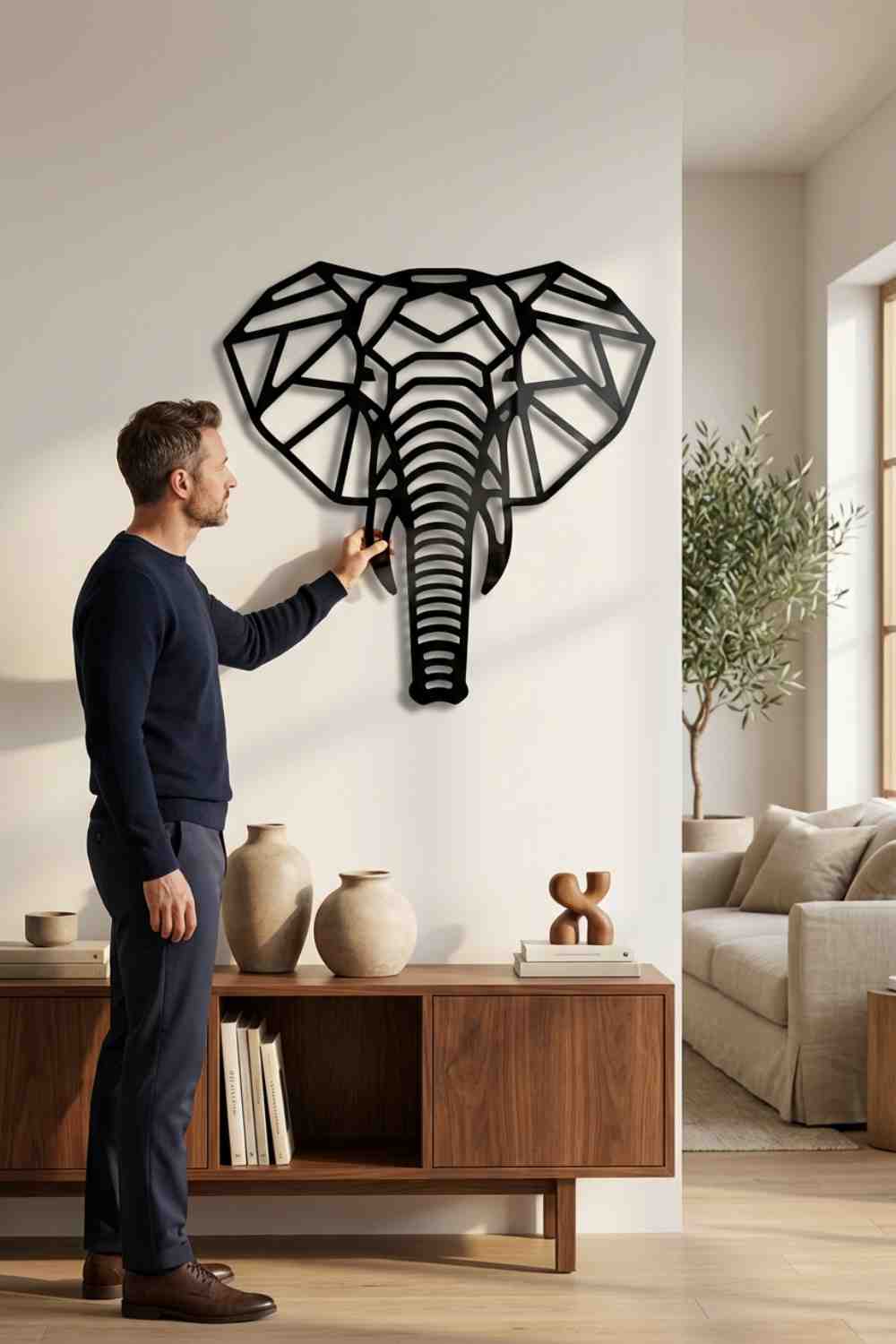 Elefante Rayado - Cuadro decorativo | Cortayrecorta.es