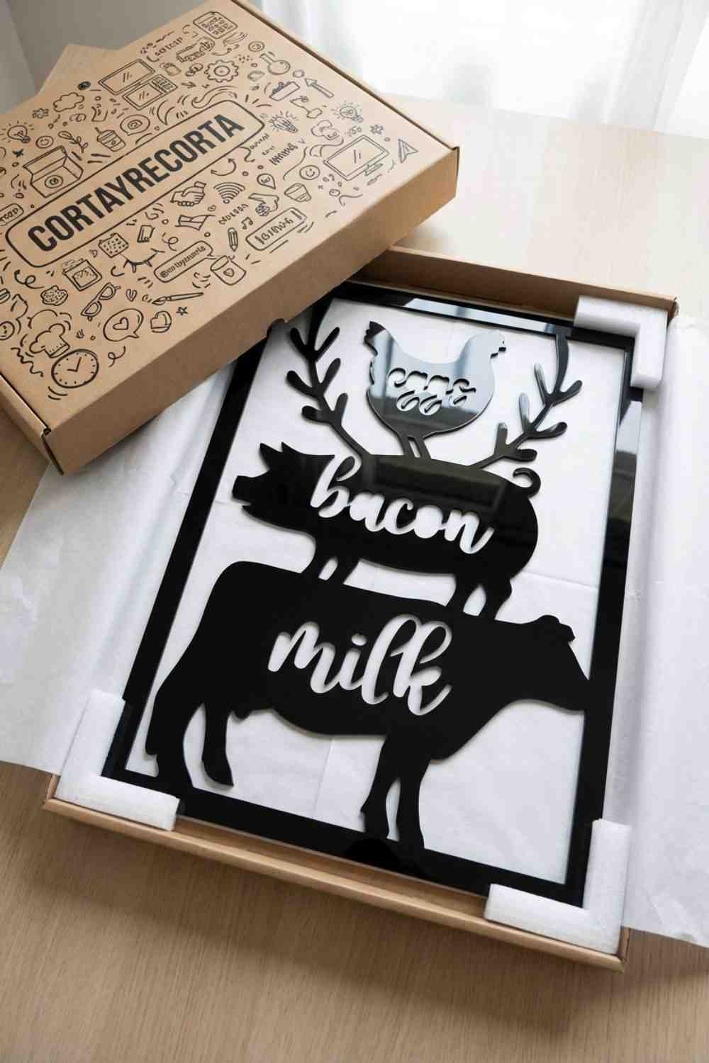 Eggs Bacon Milk - Cuadro decorativo | Cortayrecorta.es