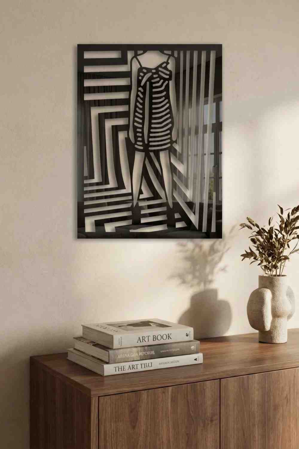 Chica Arte Pop Rayas - Cuadro decorativo | Cortayrecorta.es