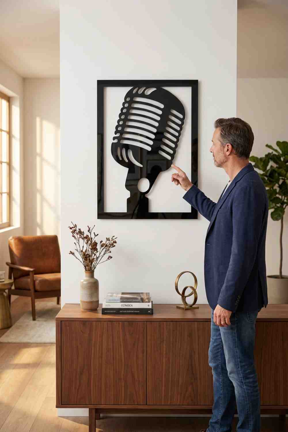 Micrófono - Cuadro decorativo | Cortayrecorta.es