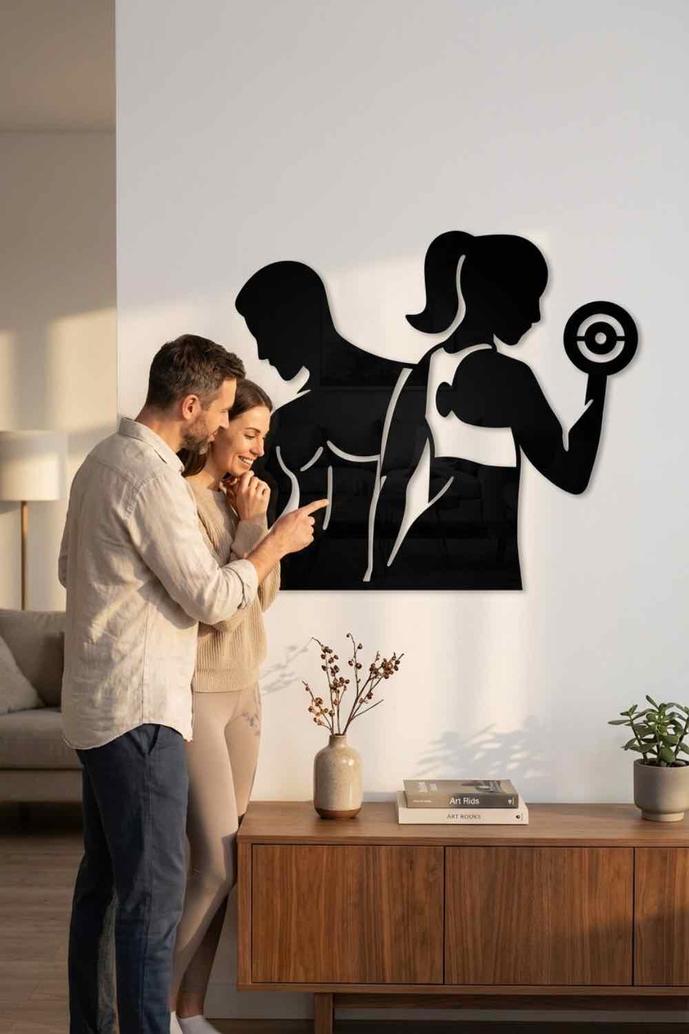 Pareja fitness - Cuadro decorativo | Cortayrecorta.es