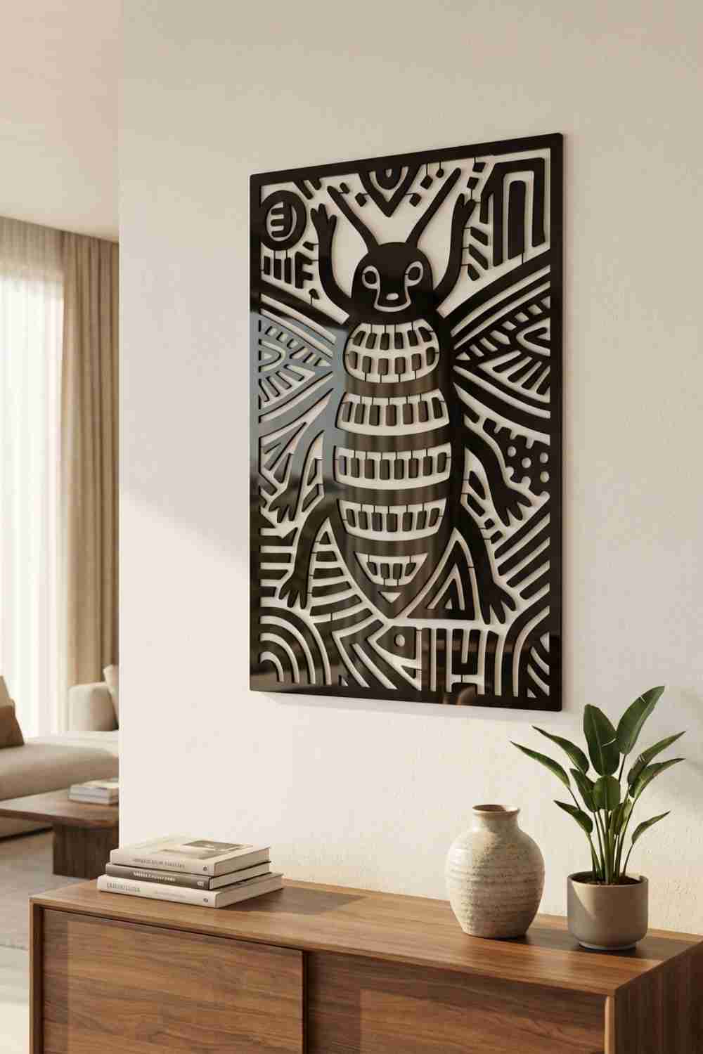 Abeja Tribal - Cuadro decorativo | Cortayrecorta.es