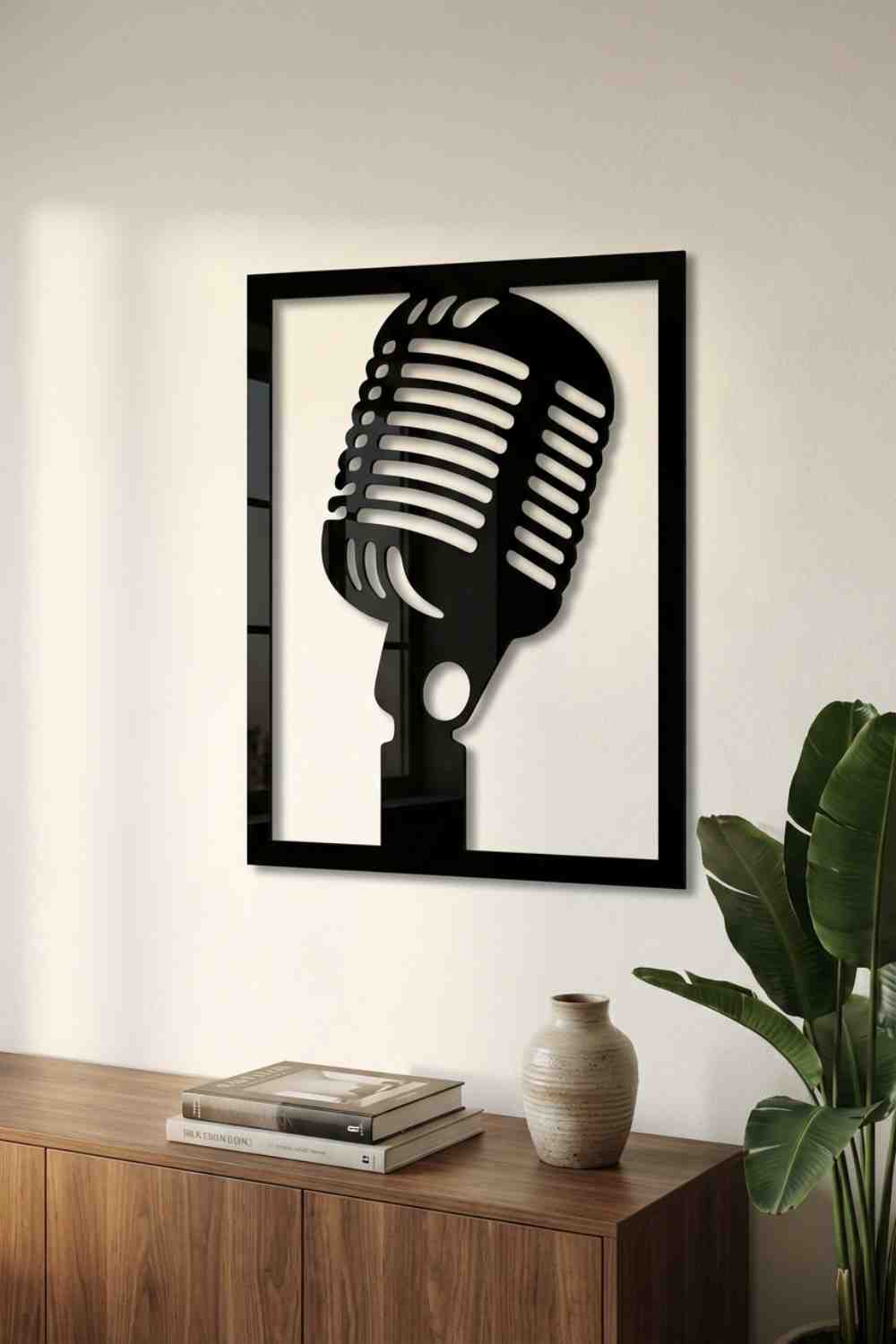 Micrófono - Cuadro decorativo | Cortayrecorta.es