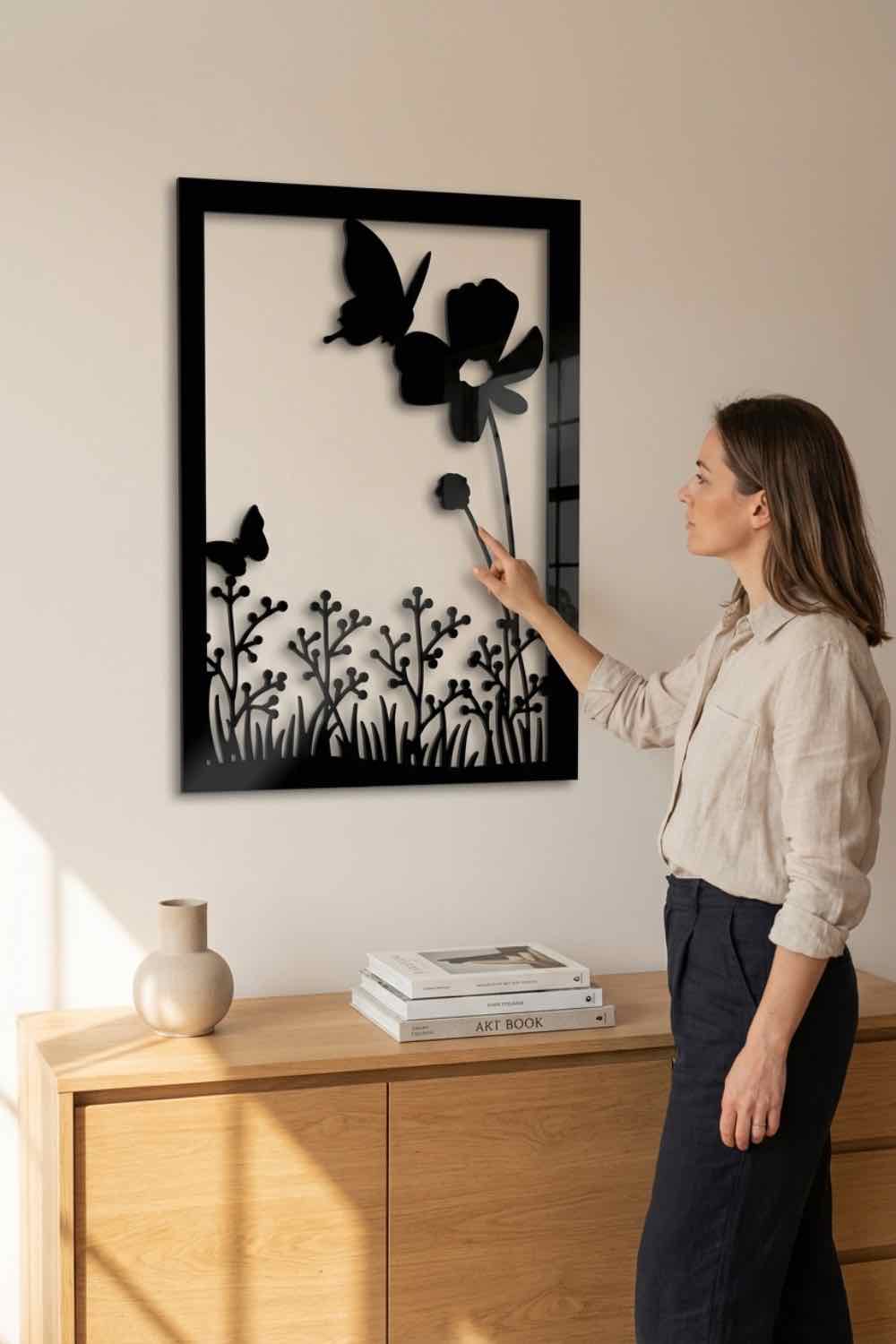 Mariposa En La Flor - Cuadro decorativo | Cortayrecorta.es