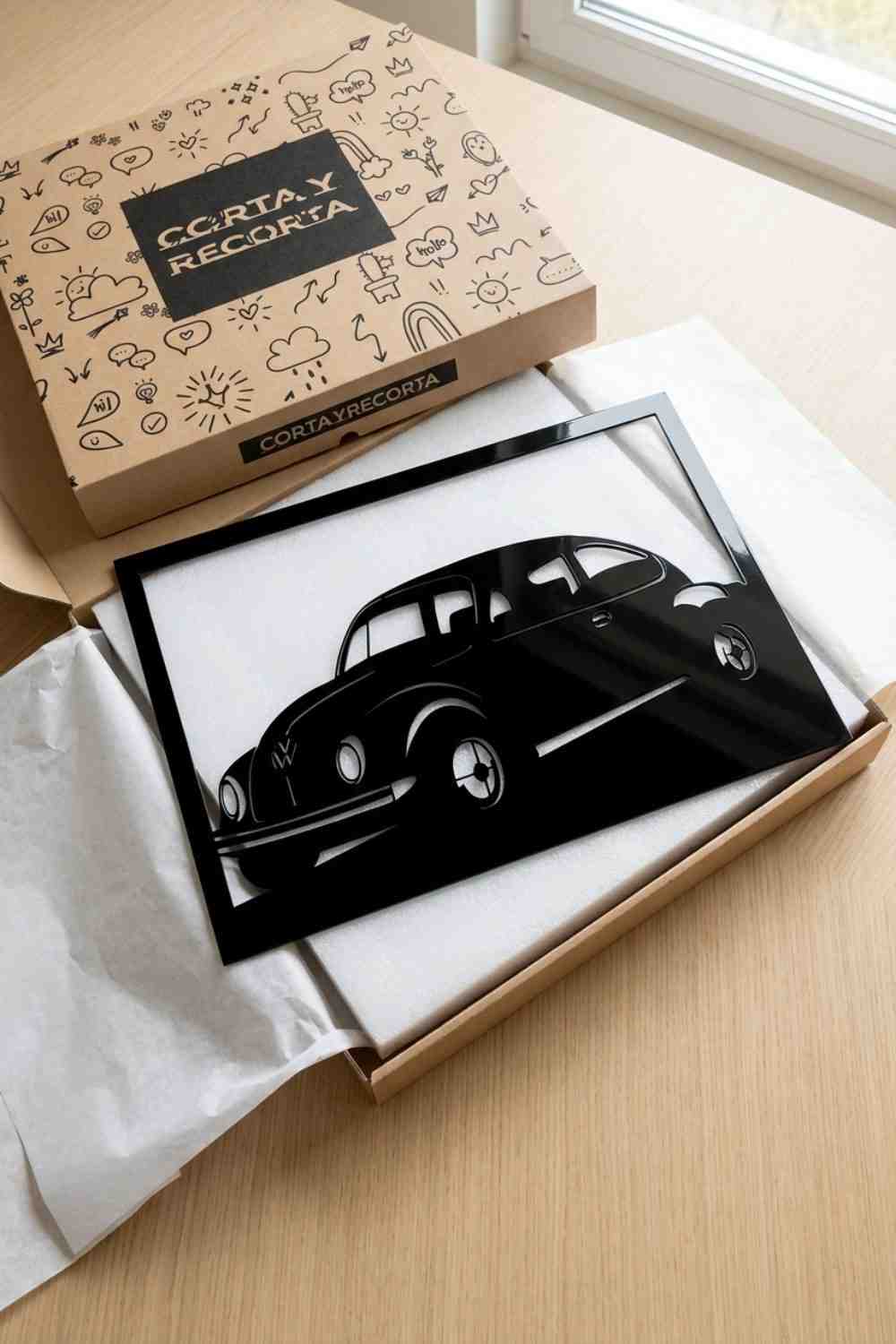 Volkswagen Escarabajo - Cuadro decorativo | Cortayrecorta.es