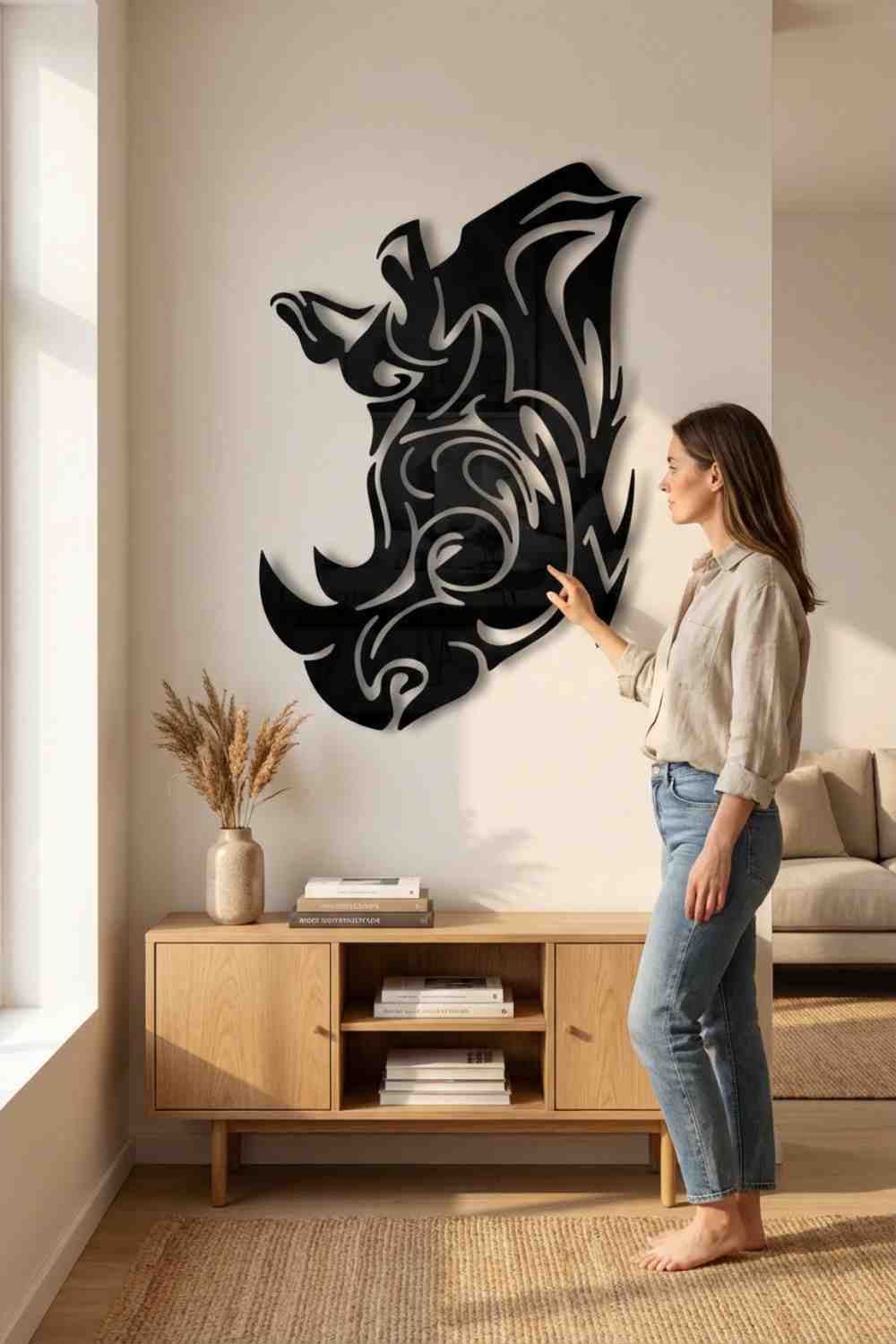 Rinoceronte - Cuadro decorativo | Cortayrecorta.es
