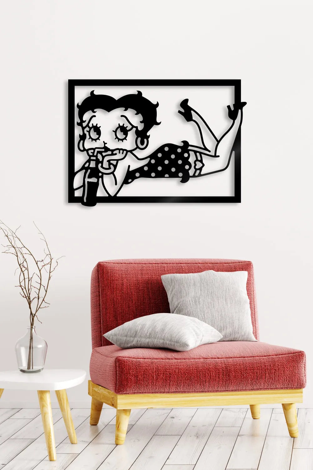 Betty Boop tomando refresco