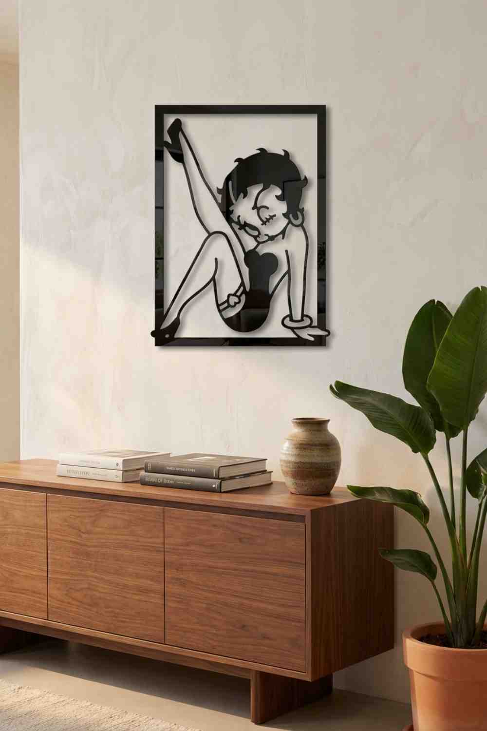 Betty Boop con la pierna levantada - Cuadro decorativo | Cortayrecorta.es