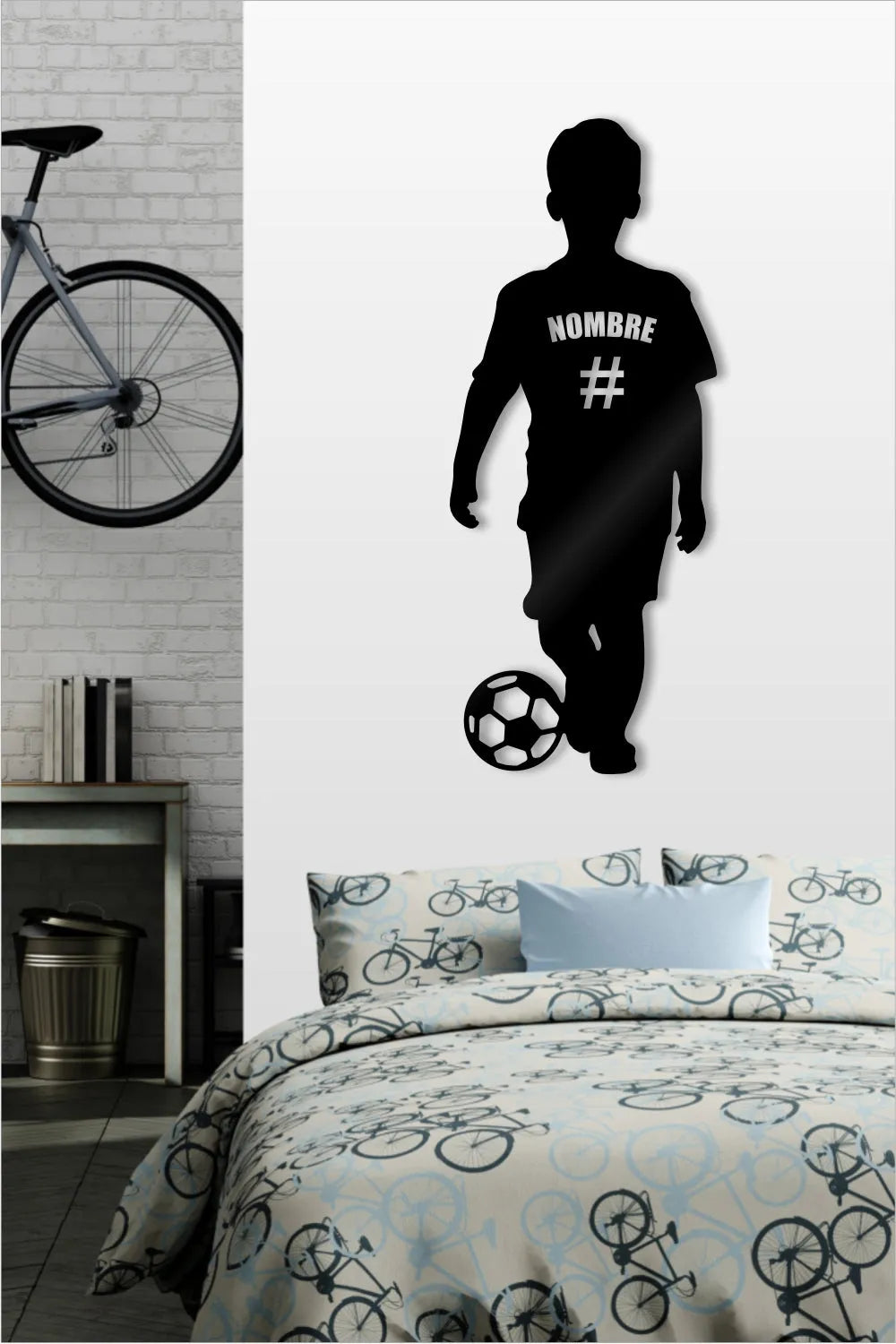 Niño futbolista - Cuadro decorativo | Cortayrecorta.es