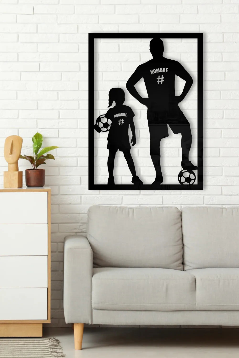 Dad and daughter soccer players