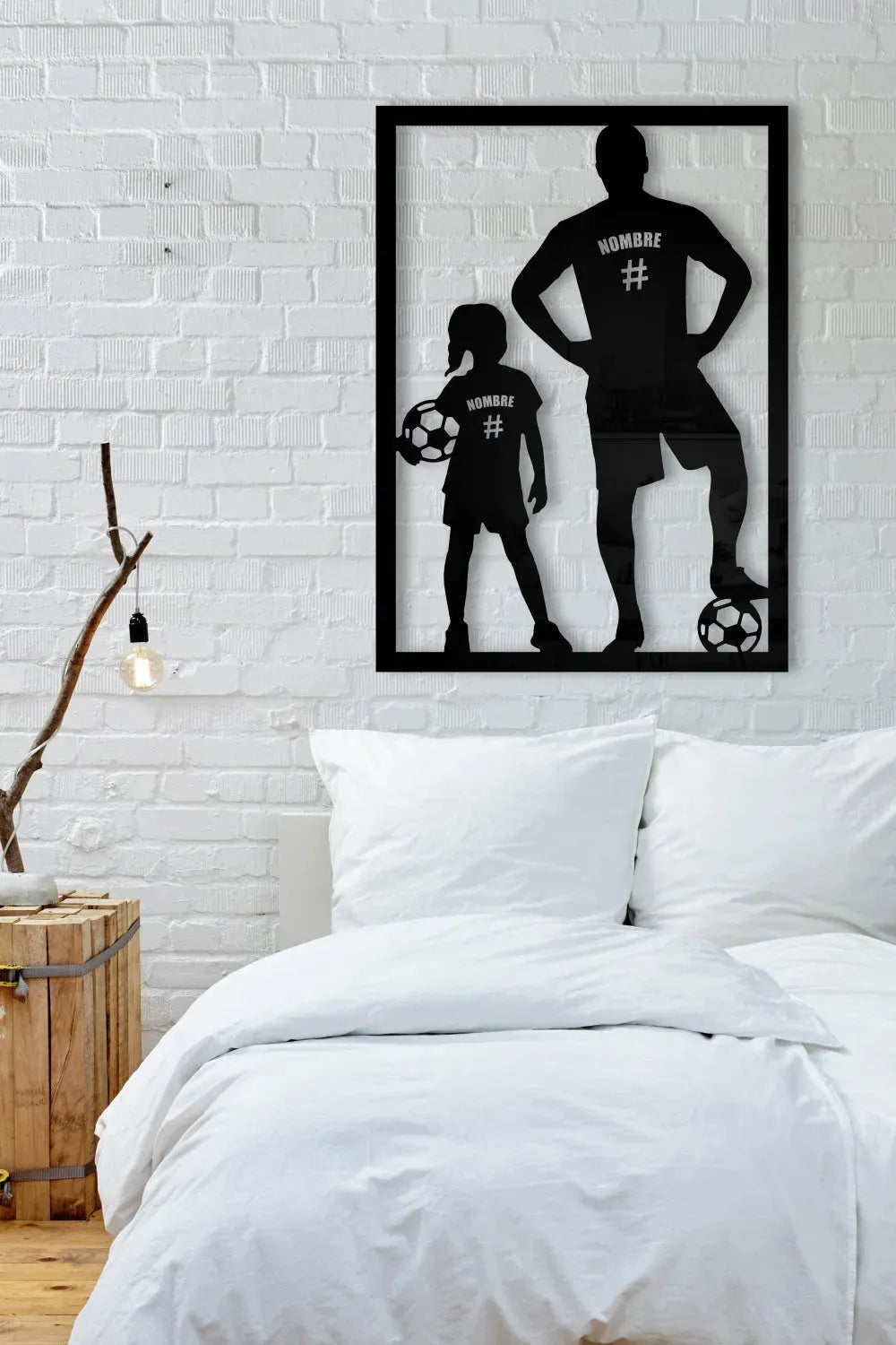 Papá e hija futbolistas - Cuadro decorativo | Cortayrecorta.es